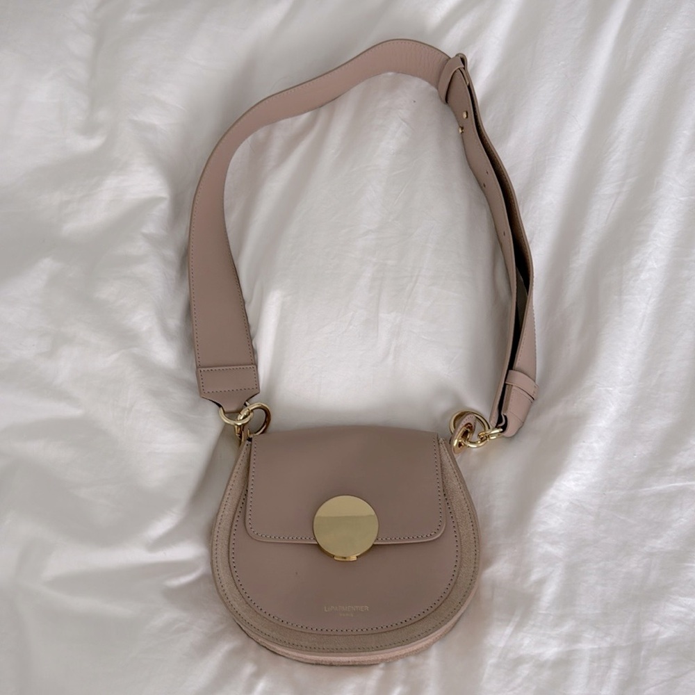 Small Crossbody Saddle Bag in Blush Pink by (Unknown)